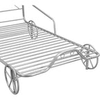 Acekool Twin Size Car Bed for Kids with Wheels, Metal Slat Support, Guard Rails, Storage Shelf, Red Race Car Design