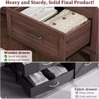 6 Drawer Dresser for Bedroom, 47 Wide Storage Chest, Modern Wooden Closet Organizer for Living Room, Entryway