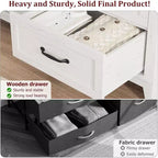 6 Drawer Dresser for Bedroom, 47 Wide Storage Chest, Modern Wooden Closet Organizer for Living Room, Entryway