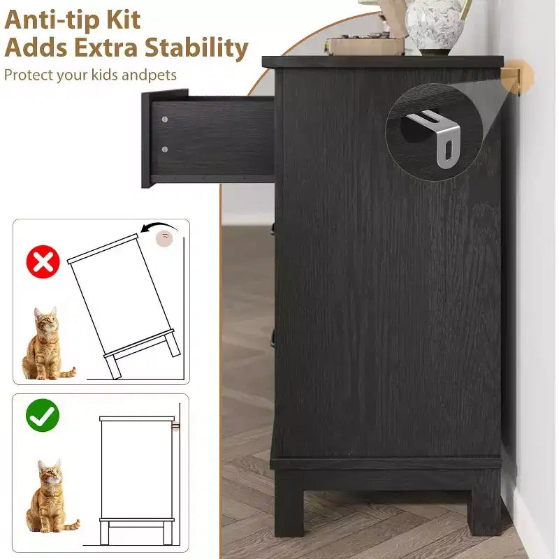 6 Drawer Dresser for Bedroom, 47 Wide Storage Chest, Modern Wooden Closet Organizer for Living Room, Entryway