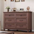 6 Drawer Dresser for Bedroom, 47 Wide Storage Chest, Modern Wooden Closet Organizer for Living Room, Entryway