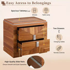 Christopher Knight Home Gruthal Mid-Century Modern Wooden Nightstand with 2 Drawers (Set of 2)