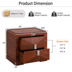 Christopher Knight Home Gruthal Mid-Century Modern Wooden Nightstand with 2 Drawers (Set of 2)