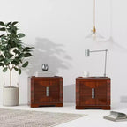 Christopher Knight Home Gruthal Mid-Century Modern Wooden Nightstand with 2 Drawers (Set of 2)