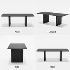 PexFix 79 x 33.5 Solid Wood Dining Table Modern Kitchen Table for 6-8 Farmhouse Style with Solid Wave Legs for Living Room Kitchen Home Office Black