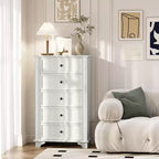 Karl Home 5-Drawer White MDF (Medium-Density Fiberboard) 28.74in. W Chest of Drawer