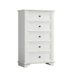 Karl Home 5-Drawer White MDF (Medium-Density Fiberboard) 28.74in. W Chest of Drawer