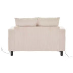 Oversized Upholstered Chaise Lounge Lazy Sleeper Sofa Bed Reading Couch with 3 Pillows, USB & Type-C port, Cup Holder, Side Pocket - ModernLuxe