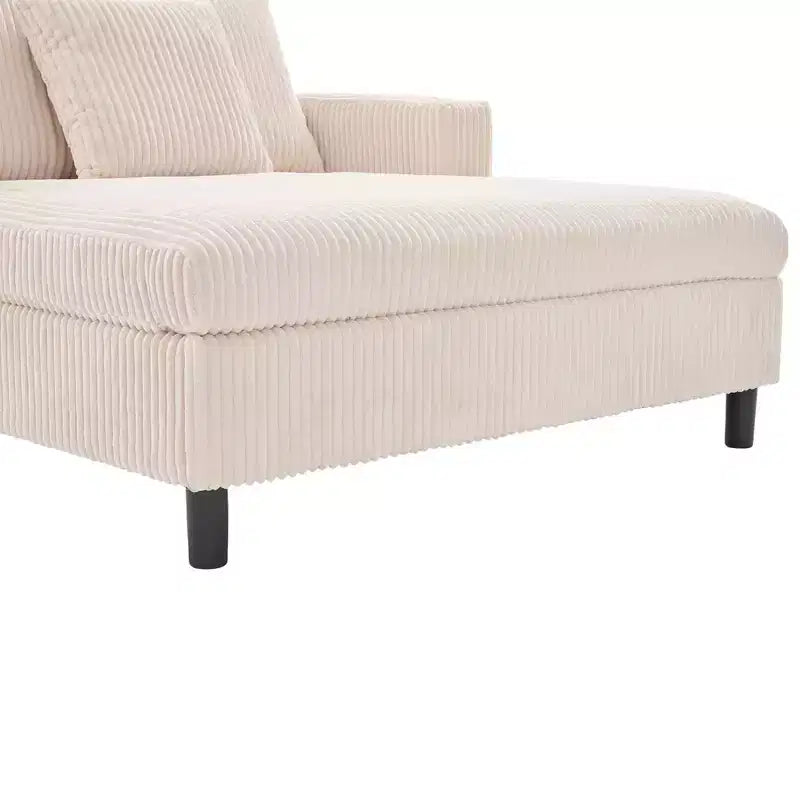 Oversized Upholstered Chaise Lounge Lazy Sleeper Sofa Bed Reading Couch with 3 Pillows, USB & Type-C port, Cup Holder, Side Pocket - ModernLuxe
