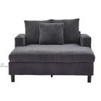 Oversized Upholstered Chaise Lounge Lazy Sleeper Sofa Bed Reading Couch with 3 Pillows, USB & Type-C port, Cup Holder, Side Pocket - ModernLuxe