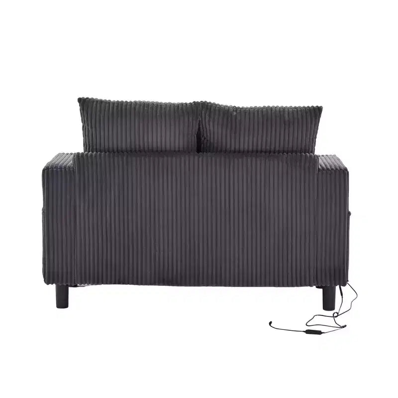 Oversized Upholstered Chaise Lounge Lazy Sleeper Sofa Bed Reading Couch with 3 Pillows, USB & Type-C port, Cup Holder, Side Pocket - ModernLuxe