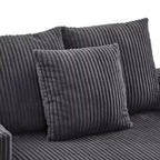 Oversized Upholstered Chaise Lounge Lazy Sleeper Sofa Bed Reading Couch with 3 Pillows, USB & Type-C port, Cup Holder, Side Pocket - ModernLuxe