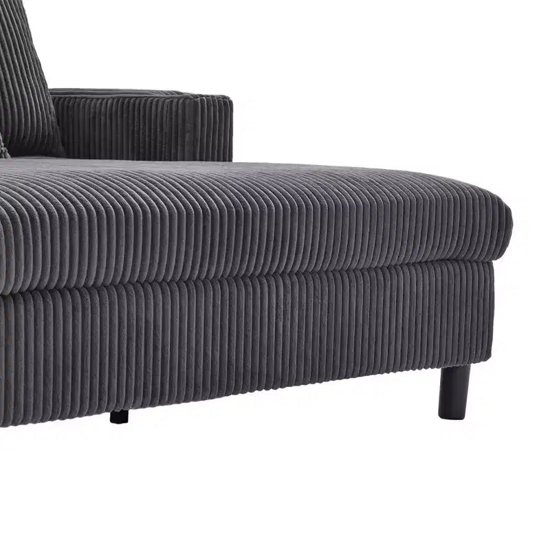 Oversized Upholstered Chaise Lounge Lazy Sleeper Sofa Bed Reading Couch with 3 Pillows, USB & Type-C port, Cup Holder, Side Pocket - ModernLuxe