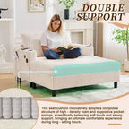 Oversized Upholstered Chaise Lounge Lazy Sleeper Sofa Bed Reading Couch with 3 Pillows, USB & Type-C port, Cup Holder, Side Pocket - ModernLuxe