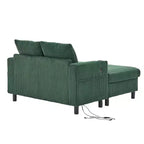 Oversized Upholstered Chaise Lounge Lazy Sleeper Sofa Bed Reading Couch with 3 Pillows, USB & Type-C port, Cup Holder, Side Pocket - ModernLuxe