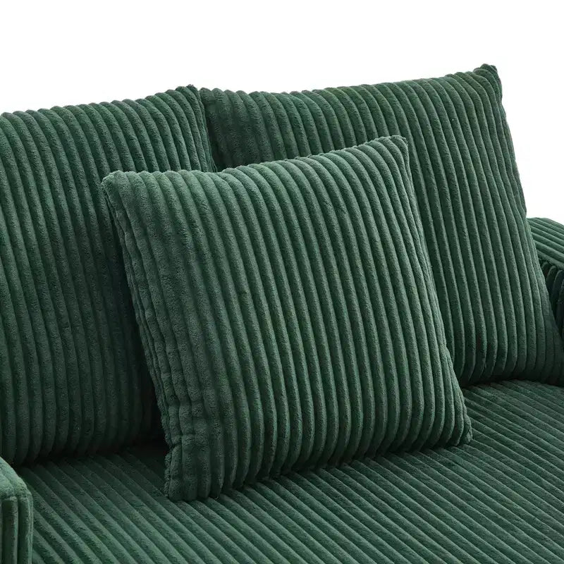 Oversized Upholstered Chaise Lounge Lazy Sleeper Sofa Bed Reading Couch with 3 Pillows, USB & Type-C port, Cup Holder, Side Pocket - ModernLuxe