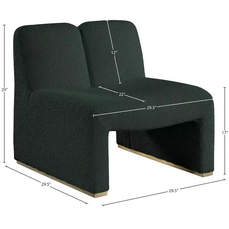 Meridian Furniture,Alta Green Boucle Fabric Accent Chair