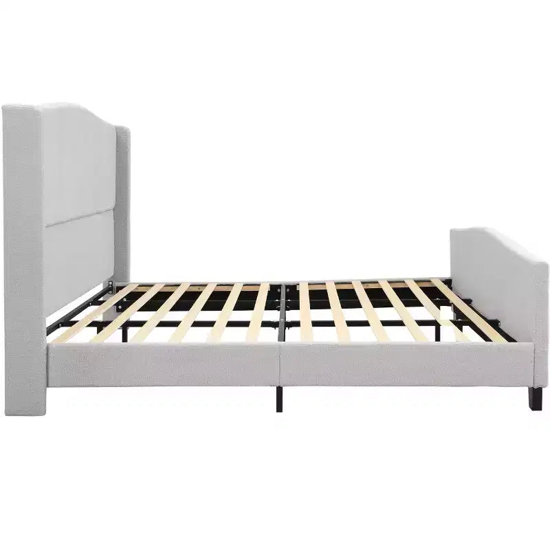 GDFStudio Bloor Teddy Velvet Upholstered Wood Bed