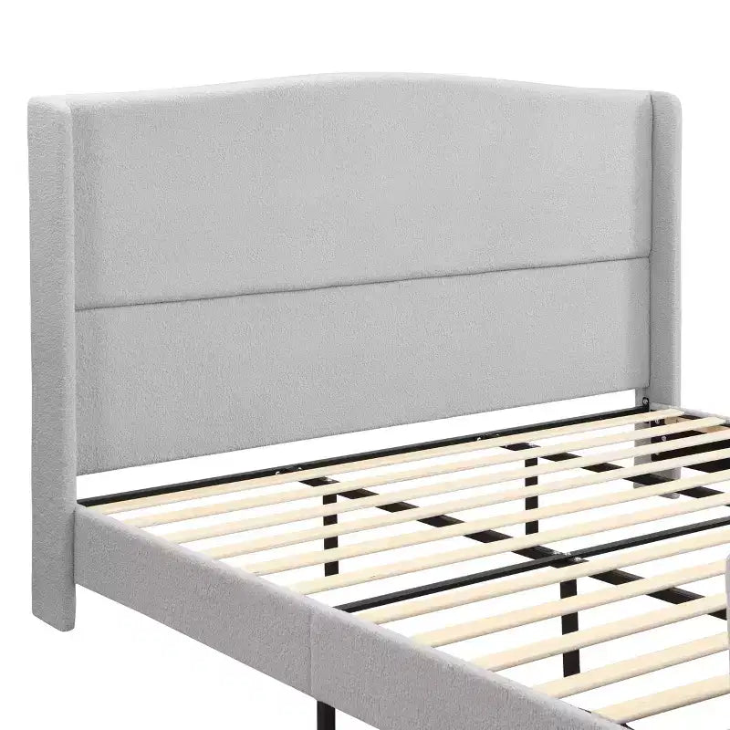 GDFStudio Bloor Teddy Velvet Upholstered Wood Bed
