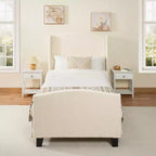 GDFStudio Bloor Teddy Velvet Upholstered Wood Bed