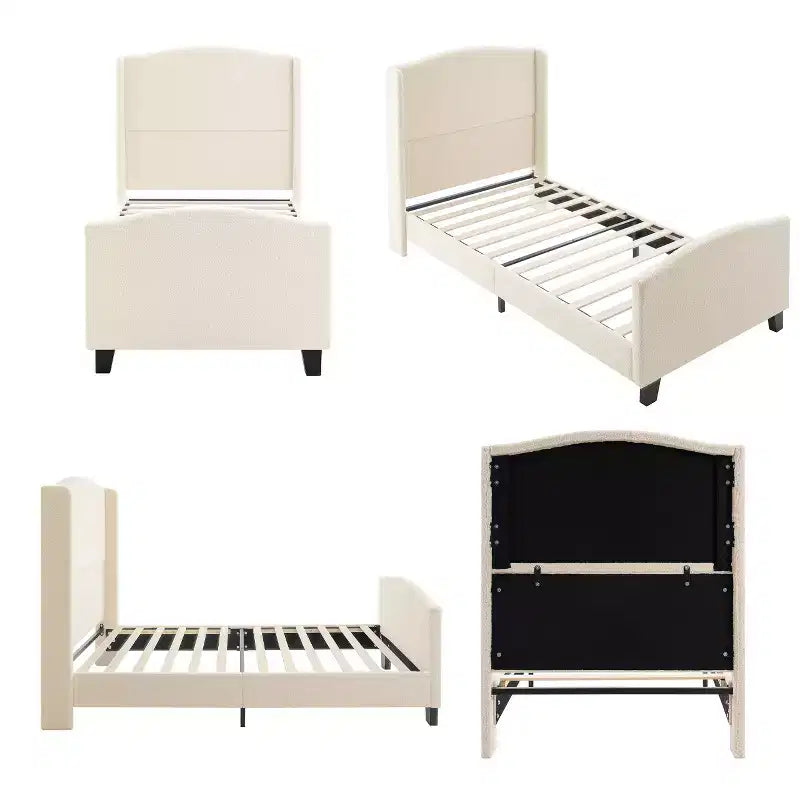 GDFStudio Bloor Teddy Velvet Upholstered Wood Bed