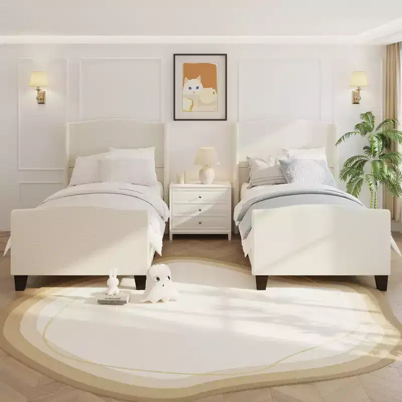 GDFStudio Bloor Teddy Velvet Upholstered Wood Bed