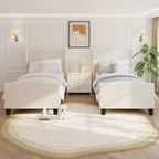 GDFStudio Bloor Teddy Velvet Upholstered Wood Bed