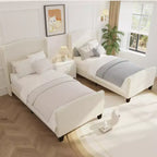GDFStudio Bloor Teddy Velvet Upholstered Wood Bed