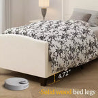 GDFStudio Bloor Teddy Velvet Upholstered Wood Bed