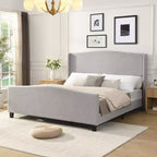 GDFStudio Bloor Teddy Velvet Upholstered Wood Bed