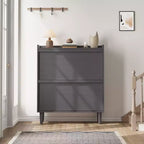 Wooden Shoe Cabinet with 2 Flip Drawers with Adjustable Shelf for Entryway, Hallway, Living Room