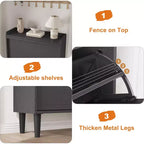 Wooden Shoe Cabinet with 2 Flip Drawers with Adjustable Shelf for Entryway, Hallway, Living Room