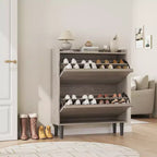 Wooden Shoe Cabinet with 2 Flip Drawers with Adjustable Shelf for Entryway, Hallway, Living Room