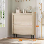 Wooden Shoe Cabinet with 2 Flip Drawers with Adjustable Shelf for Entryway, Hallway, Living Room