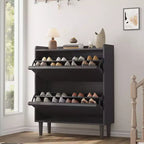 Wooden Shoe Cabinet with 2 Flip Drawers with Adjustable Shelf for Entryway, Hallway, Living Room