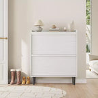 Wooden Shoe Cabinet with 2 Flip Drawers with Adjustable Shelf for Entryway, Hallway, Living Room