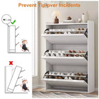 Wooden Shoe Cabinet with 2 Flip Drawers with Adjustable Shelf for Entryway, Hallway, Living Room