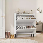 Wooden Shoe Cabinet with 2 Flip Drawers with Adjustable Shelf for Entryway, Hallway, Living Room