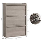 Wooden Shoe Cabinet with 2 Flip Drawers with Adjustable Shelf for Entryway, Hallway, Living Room