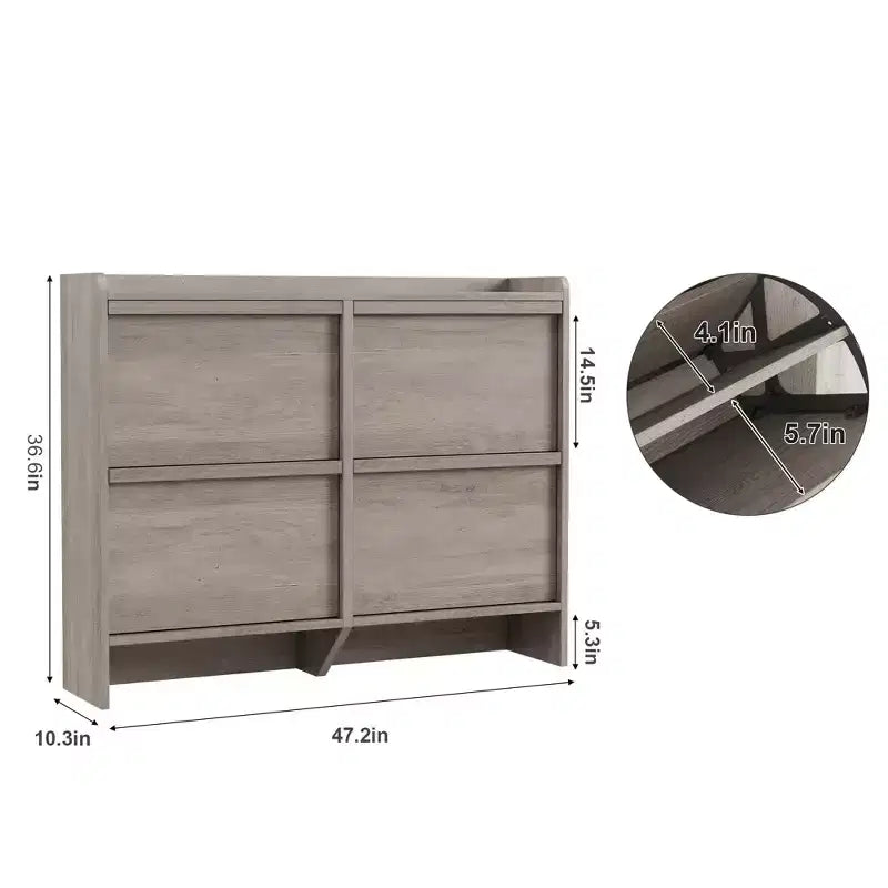 Wooden Shoe Cabinet with 2 Flip Drawers with Adjustable Shelf for Entryway, Hallway, Living Room