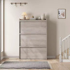 Wooden Shoe Cabinet with 2 Flip Drawers with Adjustable Shelf for Entryway, Hallway, Living Room