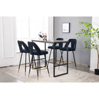 TROPOW Velvet Bar Stools with Back Support and Footrest, Upholstered Kitchen Chairs, Wide Cushion Counter Stools for Bar Cafe, Set of 2, 28 Black