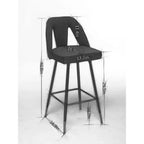 TROPOW Velvet Bar Stools with Back Support and Footrest, Upholstered Kitchen Chairs, Wide Cushion Counter Stools for Bar Cafe, Set of 2, 28 Black