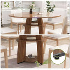47 Round Dining Table for 46, Modern Wooden Circle Kitchen Table with Storage Shelf, Adjustable Feet, Easy Assembly & Cleaning
