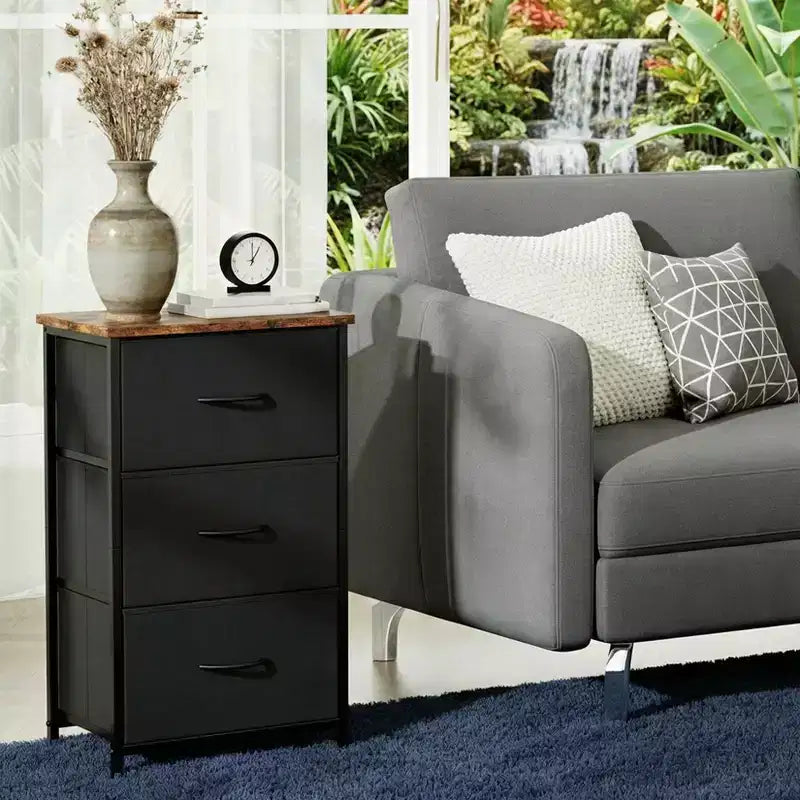 GustoWave 3-Drawer Dresser with Removable Fabric Bins, Multi-Functional Storage Organizer for Bedroom, Living Room, Closet