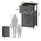 GustoWave 3-Drawer Dresser with Removable Fabric Bins, Multi-Functional Storage Organizer for Bedroom, Living Room, Closet