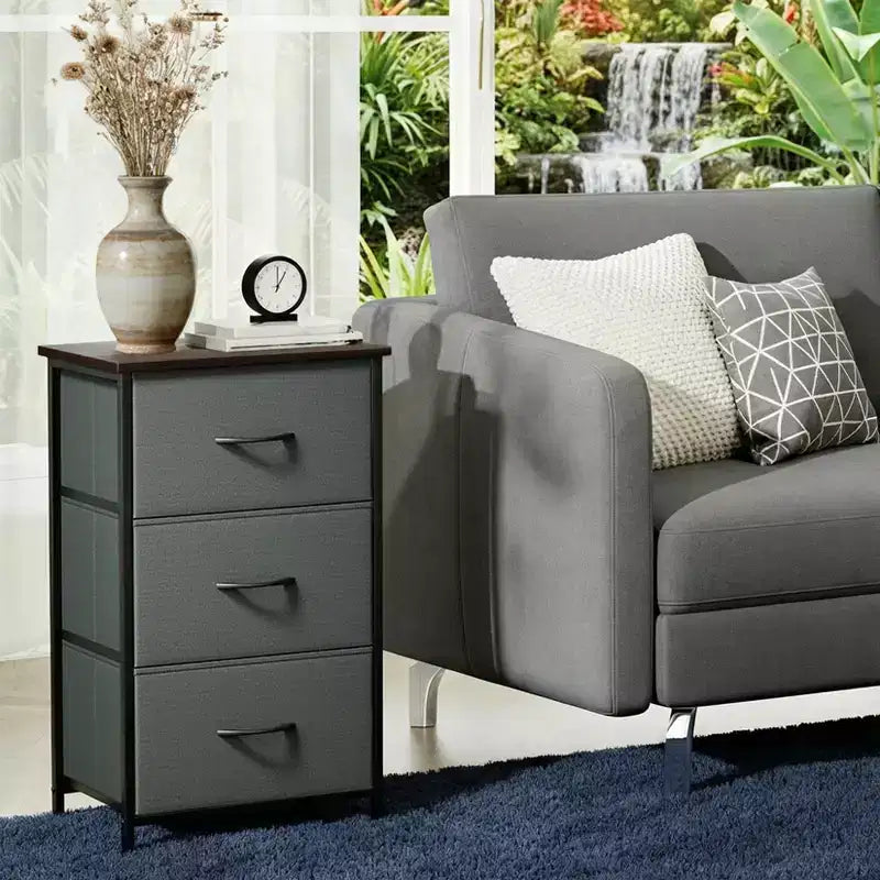 GustoWave 3-Drawer Dresser with Removable Fabric Bins, Multi-Functional Storage Organizer for Bedroom, Living Room, Closet