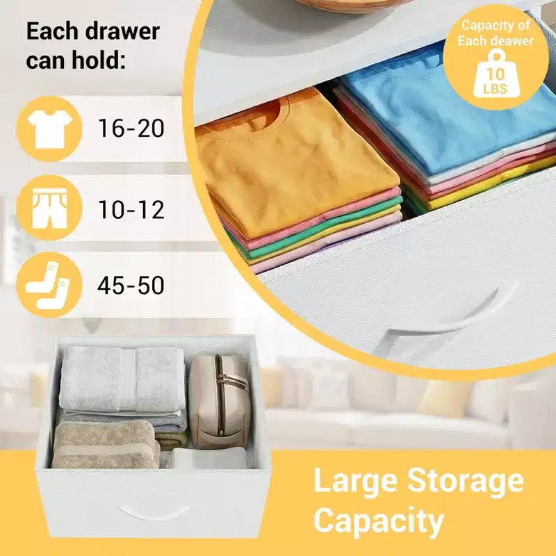 GustoWave 3-Drawer Dresser with Removable Fabric Bins, Multi-Functional Storage Organizer for Bedroom, Living Room, Closet