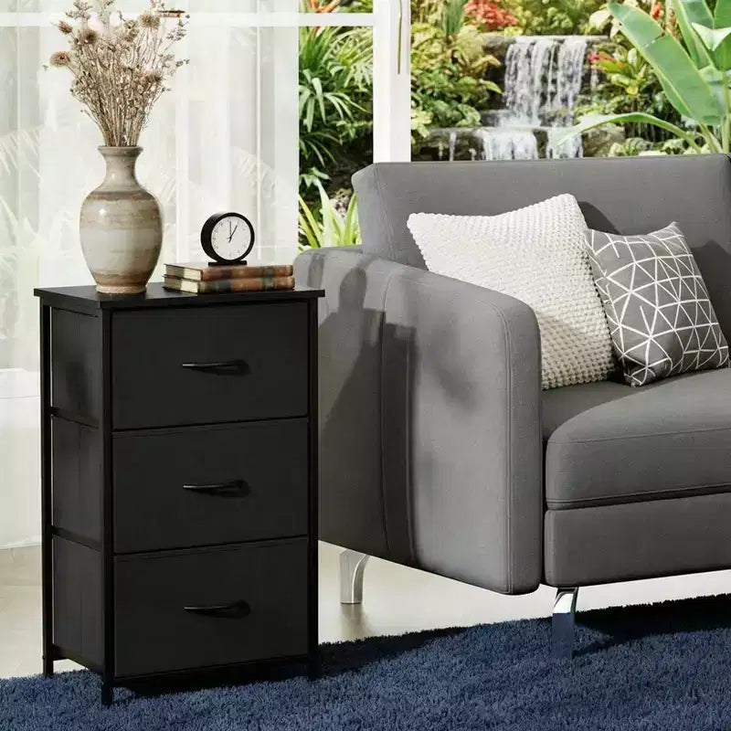 GustoWave 3-Drawer Dresser with Removable Fabric Bins, Multi-Functional Storage Organizer for Bedroom, Living Room, Closet