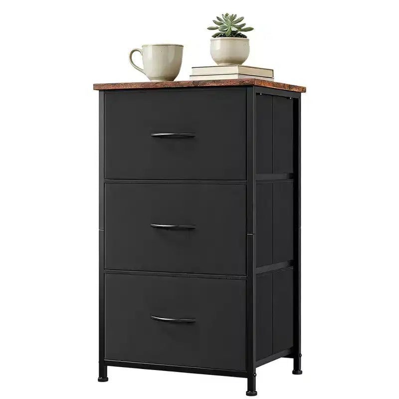 GustoWave 3-Drawer Dresser with Removable Fabric Bins, Multi-Functional Storage Organizer for Bedroom, Living Room, Closet